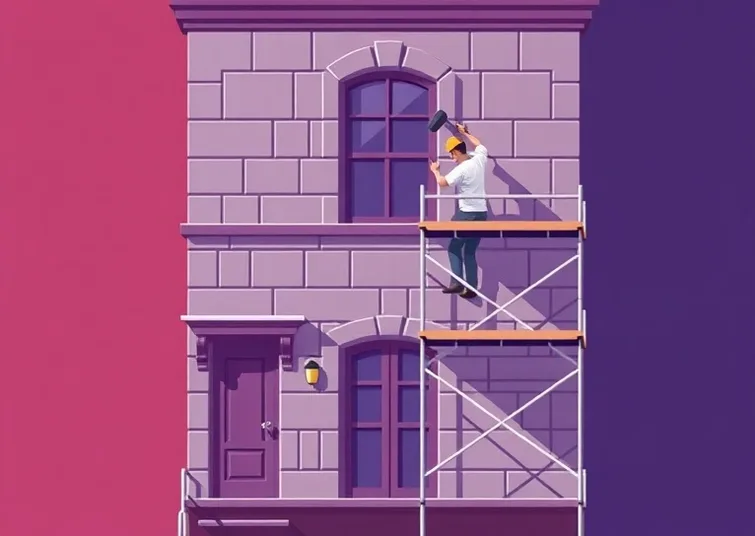 Ravalement de façade en pierre, nettoyage et application d'enduit