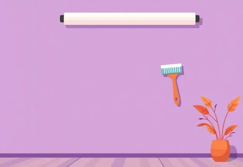 Pose de papier peint, rouleau et brosse à maroufler